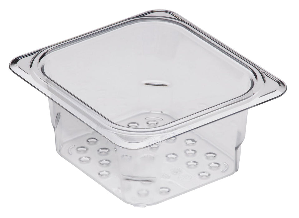 Cambro 63CLRCW135 - Camwear Colander Pan, 1/6 Size, 3" Deep, Clear