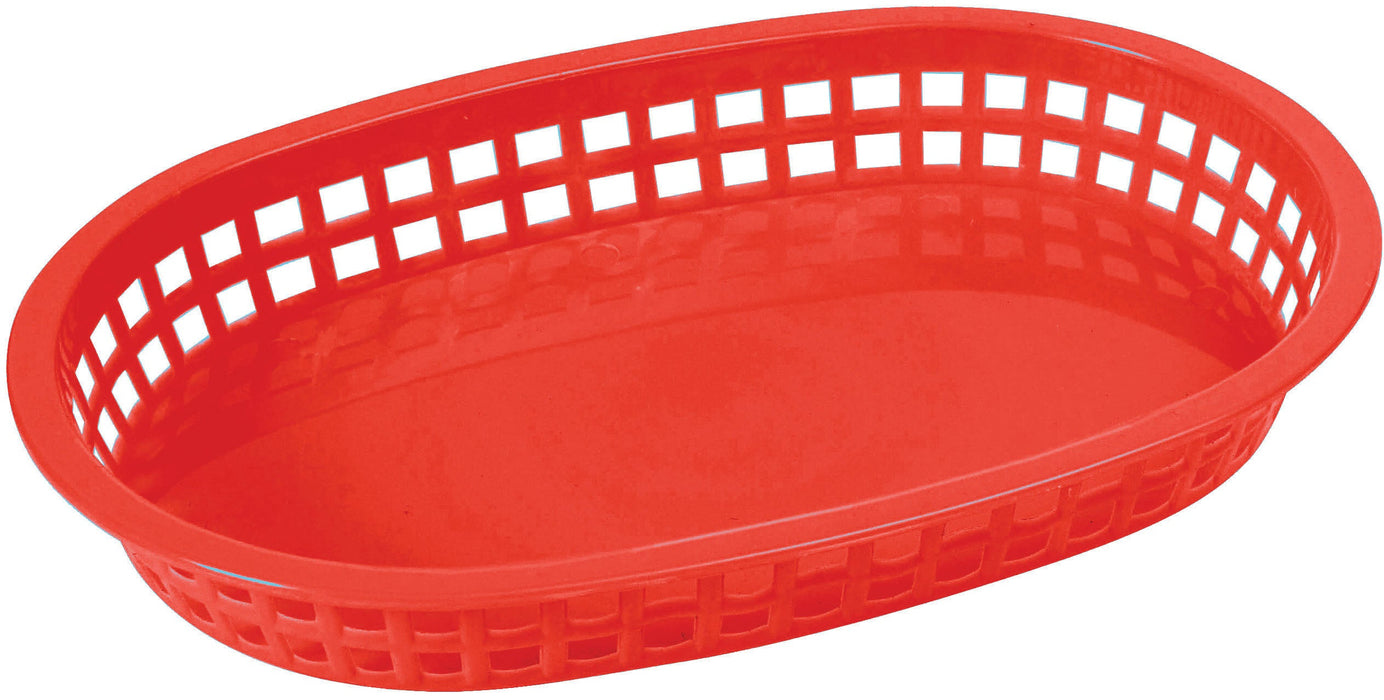Winco PLB-R - Bread Basket, Microwave Safe, Red Plastic