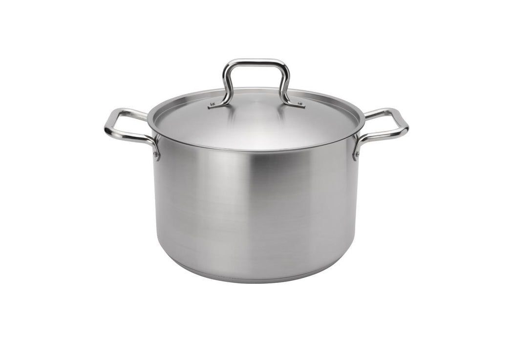 Browne 5733912 – Elements Stock Pot, 12 qt with Lid, Stainless Steel