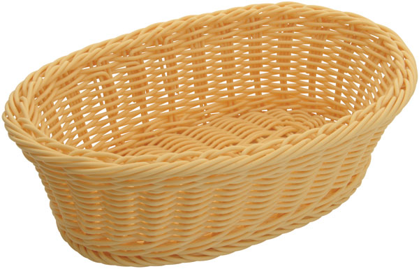 Winco PWBN-9V - Oval Tan Woven Basket, 9.5" x 2.75", Polypropylene