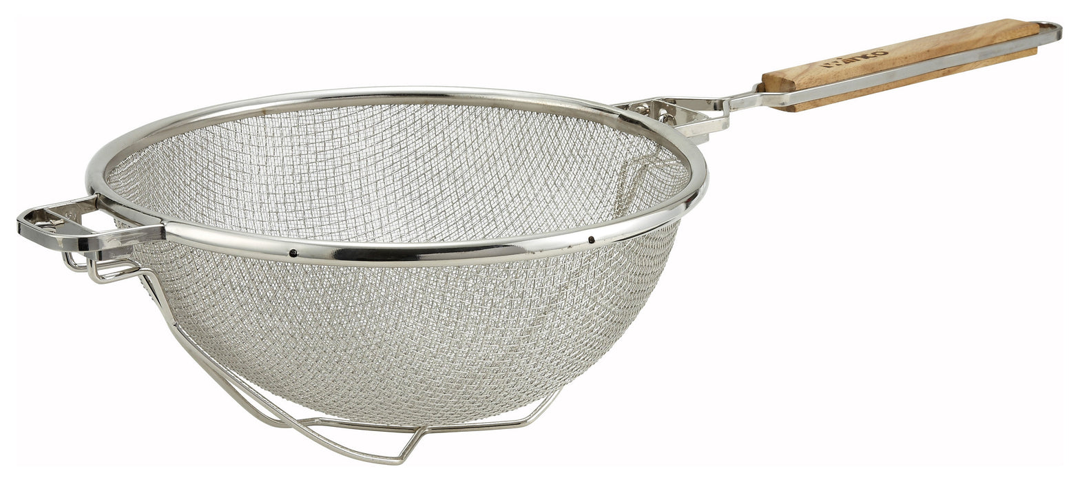 Winco MST-10RB - Reinforced Double Mesh Strainer, 10.5", Stainless Steel