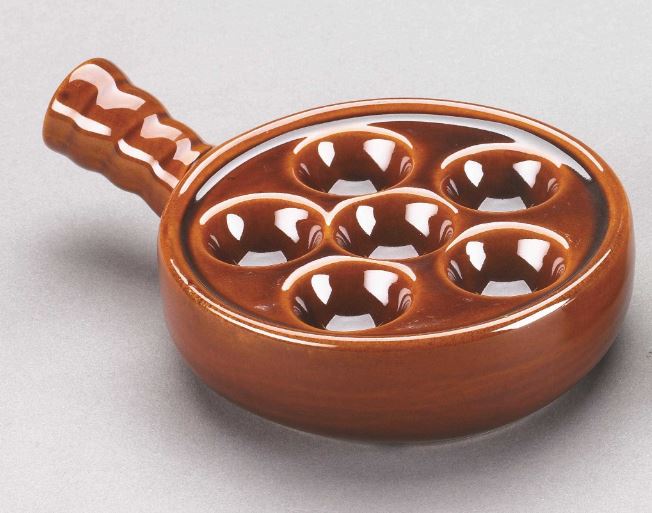 Browne 744045 – Escargot Plate with Handle, Stoneware
