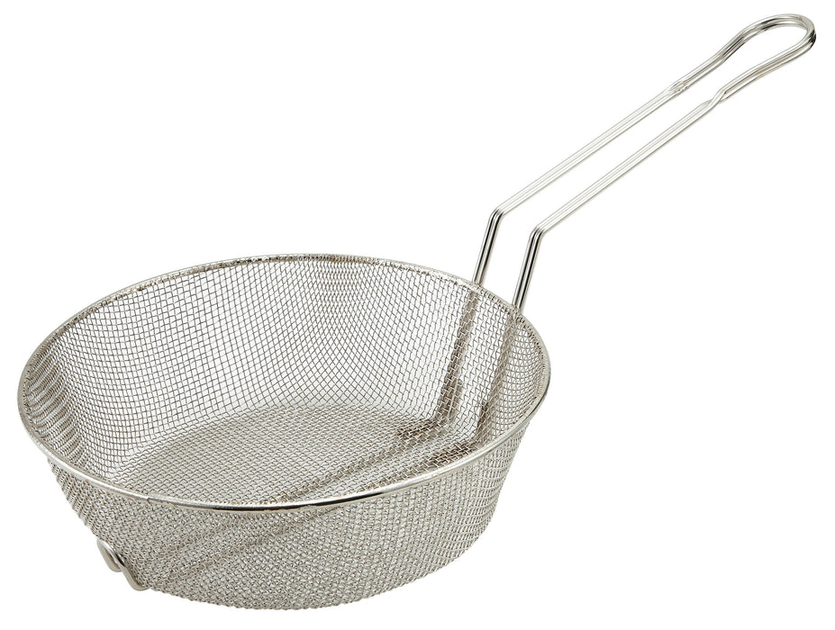 Winco MSB-10F - Culinary Basket, 10" x 3" Deep, Fine Mesh, Stainless Steel