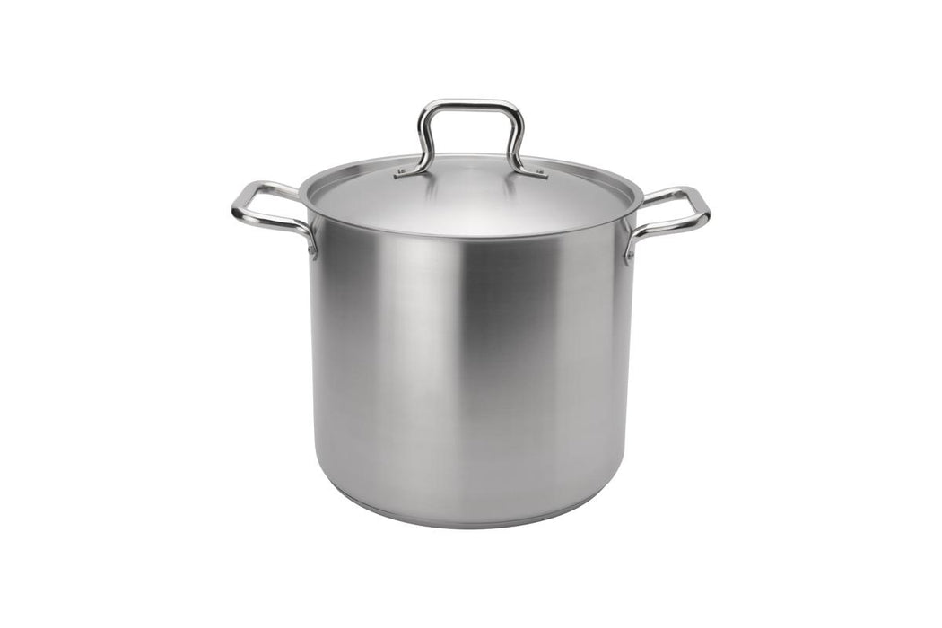 Browne 5733916 – Elements Stock Pot, 16 qt with Lid, Stainless Steel