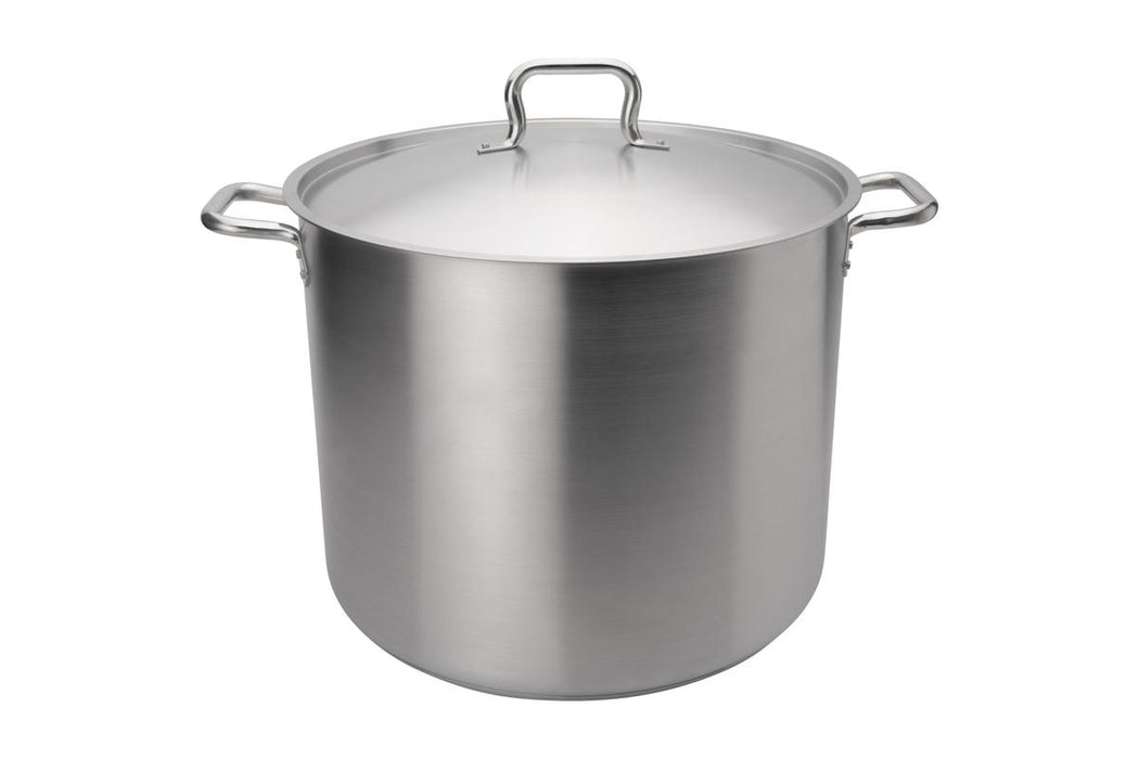 Browne 5733960 – Elements Stock Pot, 60qt, with Lid, Stainless Steel