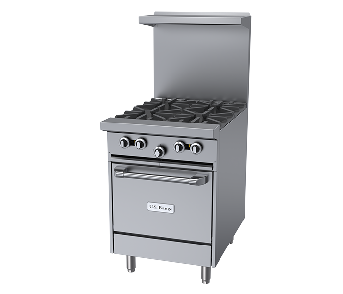 US Range U24-4L - U Series 24" Range w/ 4 Burners & Space Save Oven, Natural Gas